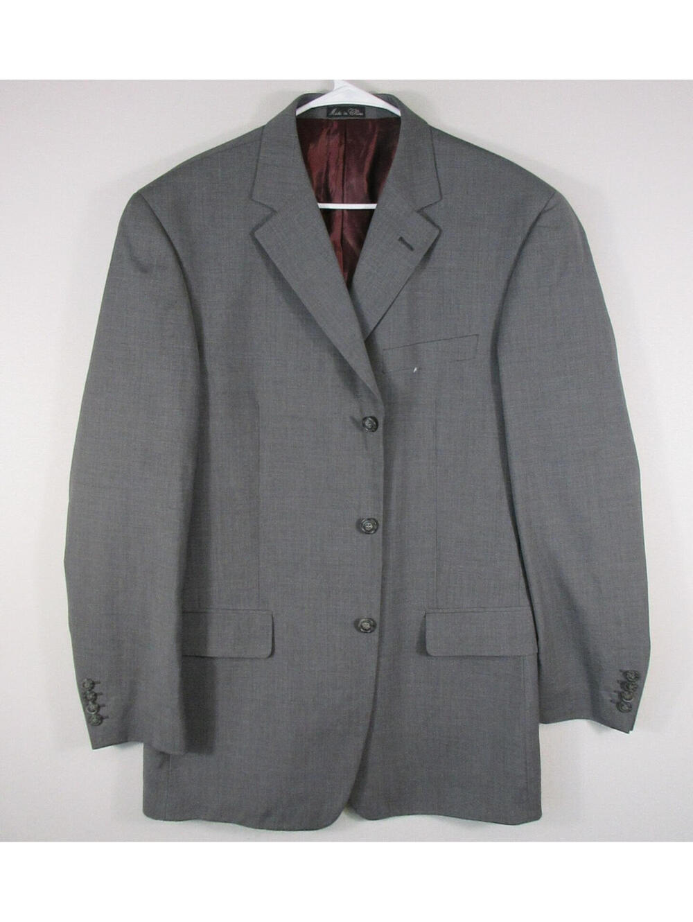 Lineage Womens Button Front Coat Blazer Long Sleeve Notched Collared Size L Gray